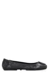 Tory Burch Logo-plaque Leather Ballerina Pumps