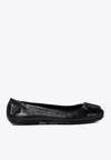 Tory Burch Logo-plaque Leather Ballerina Pumps