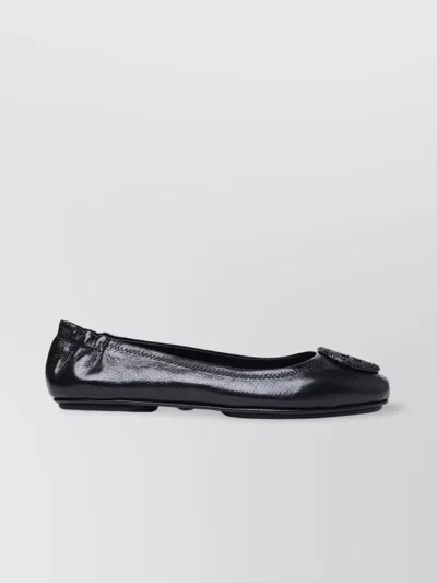 TORY BURCH 'MINNIE TRAVEL' LEATHER BALLET FLATS