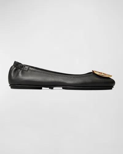 TORY BURCH MINNIE TRAVEL LEATHER BALLET FLATS,PROD221350955