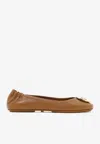 Tory Burch Minnie Travel Flats In Brown