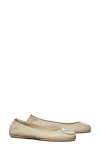 Tory Burch Minnie Travel Pavé Ballet Flat In Tortora/silver