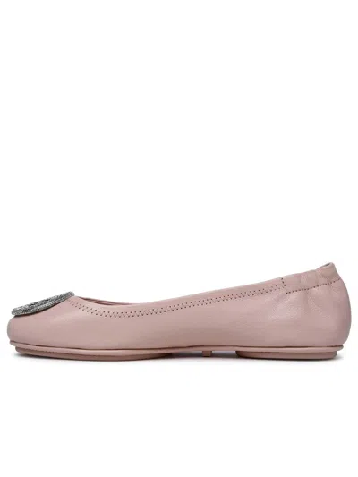 Tory Burch 'minnie Travel' Pink Leather Ballet Flats