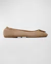 Tory Burch Minnie Travel Suede Ballet Flats In River Rock