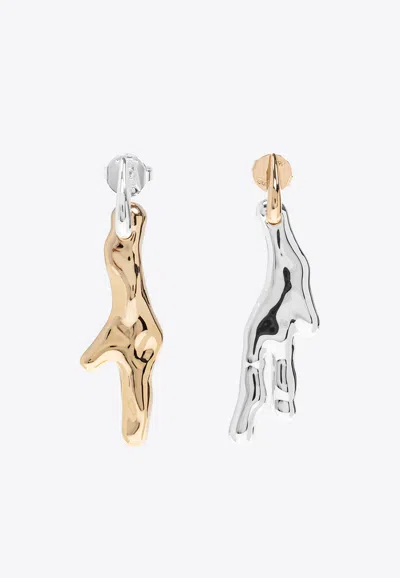 Tory Burch Mismatched Coral Drop Earrings In Silver