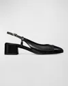 Tory Burch Leather Embellished Slingback Pumps 45 In Perfect Black  Perfect Black