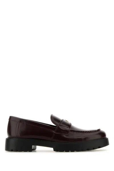 Tory Burch Burgundy Leather Loafers In Bordeaux