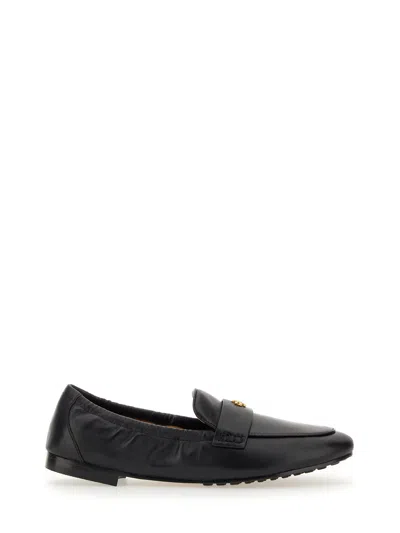 Tory Burch Embellished Leather Loafers In Black