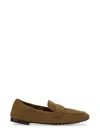 Tory Burch Suede Moccasin Ballerina Flats In Brown