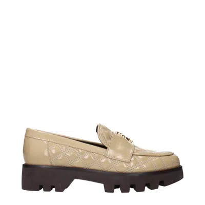 Tory Burch Moccasins Female Beige Paint And Almond In Brown