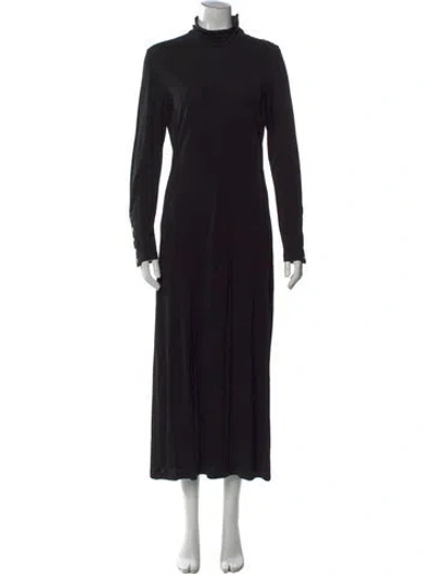 Pre-owned Tory Burch Mock Neck Long Dress In Black
