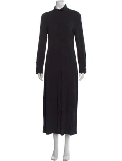 Pre-owned Tory Burch Mock Neck Long Dress In Black
