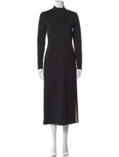 Pre-owned Tory Burch Mock Neck Long Dress In Black