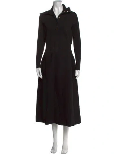 Pre-owned Tory Burch Mock Neck Long Dress In Black