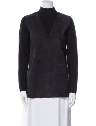 Pre-owned Tory Burch Mock Neck Long Sleeve Sweatshirt In Black