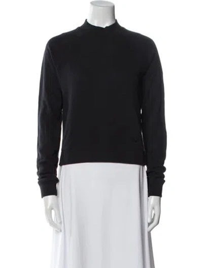 Pre-owned Tory Burch Mock Neck Long Sleeve Sweatshirt In Black