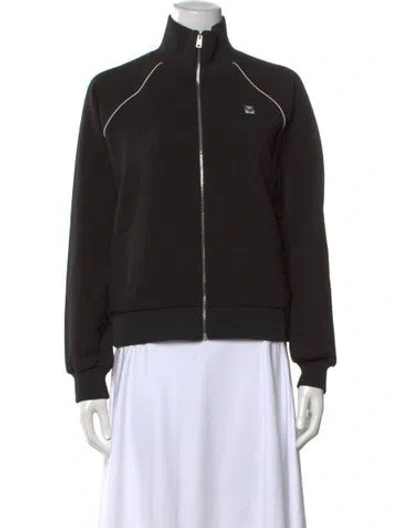 Pre-owned Tory Burch Mock Neck Long Sleeve Sweatshirt In Black