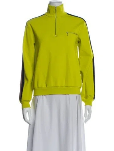 Pre-owned Tory Burch Mock Neck Long Sleeve Sweatshirt In Green