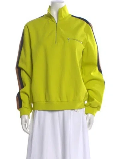 Pre-owned Tory Burch Mock Neck Long Sleeve Sweatshirt In Green