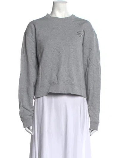 Pre-owned Tory Burch Mock Neck Long Sleeve Sweatshirt In Grey