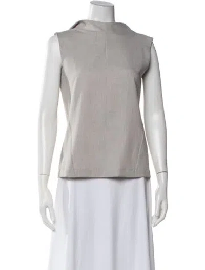 Pre-owned Tory Burch Mock Neck Sleeveless Top In Grey