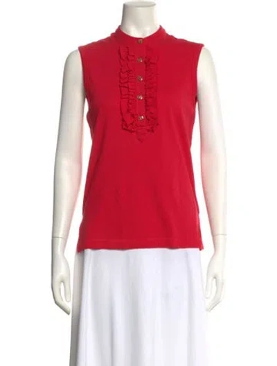 Pre-owned Tory Burch Mock Neck Sleeveless Top In Pink