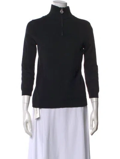 Pre-owned Tory Burch Mock Neck Sweater In Black