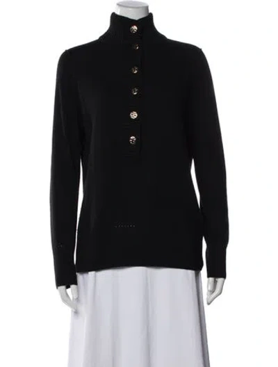 Pre-owned Tory Burch Mock Neck Sweater In Black