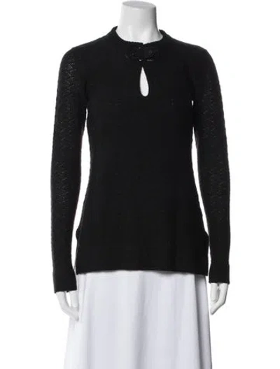 Pre-owned Tory Burch Mock Neck Sweater In Black