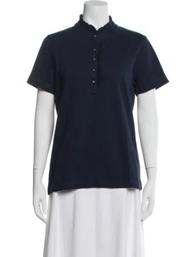 Pre-owned Tory Burch Mock Neck Sweater In Blue