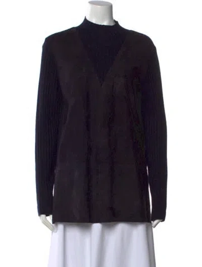 Pre-owned Tory Burch Mock Neck Sweater In Blue