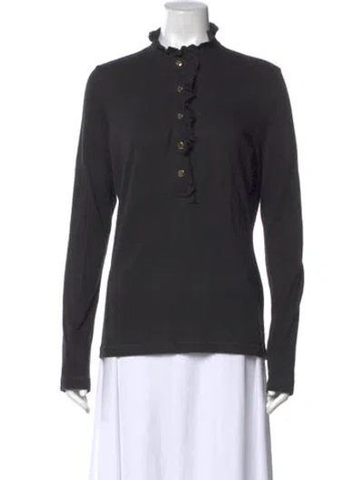 Pre-owned Tory Burch Mock Neck Sweater In Gray