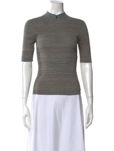 Pre-owned Tory Burch Mock Neck Sweater In Gray