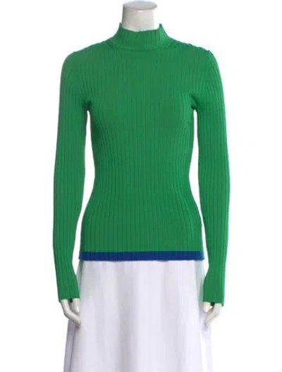 Pre-owned Tory Burch Mock Neck Sweater In Green
