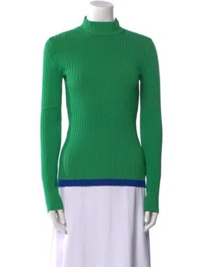Pre-owned Tory Burch Mock Neck Sweater In Green