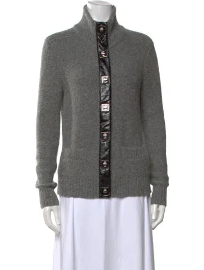 Pre-owned Tory Burch Mock Neck Sweater In Grey