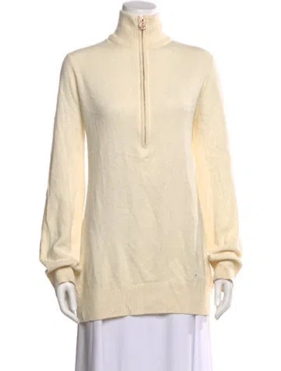 Pre-owned Tory Burch Mock Neck Sweater In Neutral