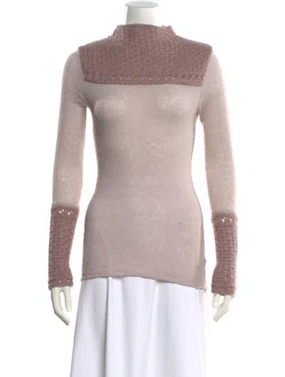 Pre-owned Tory Burch Mock Neck Sweater In Pink