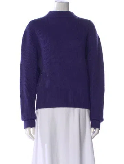 Pre-owned Tory Burch Mock Neck Sweater In Purple