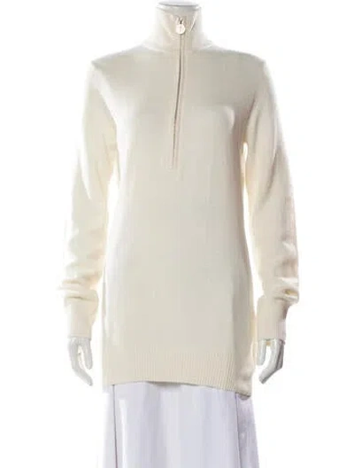 Pre-owned Tory Burch Mock Neck Sweater W/ Tags In Neutral