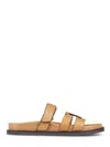 Tory Burch Double-strap Closure Slides With Elegant Buckle Detail In Brown