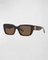 Tory Burch Monogram Acetate Rectangle Sunglasses In Purple