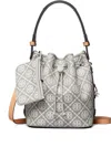 Tory Burch Monogram Bucket Bag In Gray