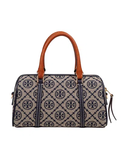 Tory Burch Monogram Bucket In Printed Cotton Monogram Blue