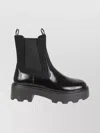 Tory Burch Monogram Chelsea Boot Chunky Sole In Black
