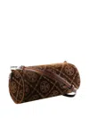 Tory Burch Monogram Cylinder Tote Bag In Brown
