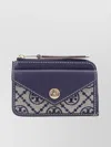 Tory Burch Leather And T Monogram Fabric Wallet
