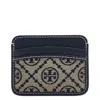 Tory Burch Monogram Jacquard Card Case In Blue