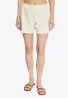 Tory Burch Monogram Jacquard Mini Shorts In White