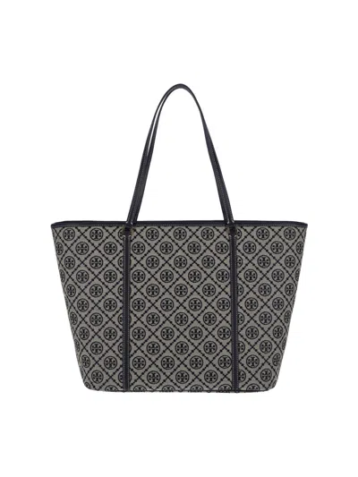 Tory Burch Monogram Jacquard Tote Bag In Blue